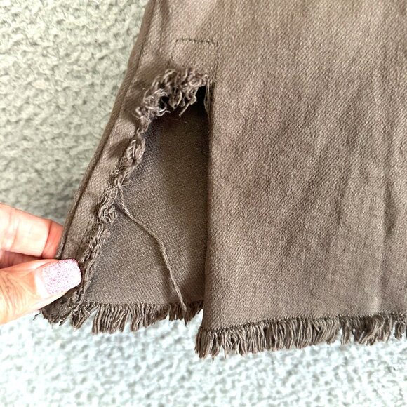 Subdued Soft Flare Jeans Womens High Rise Smile Brown Raw Hems Stretch - Picture 13 of 16